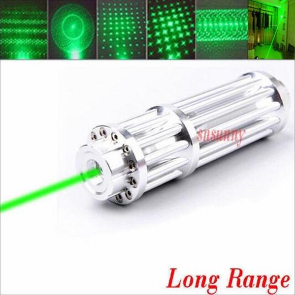 Ponteiro a laser verde de alta potência 50000m 532nm Focus de feixe de zoomable militar com 5 caps 7361409