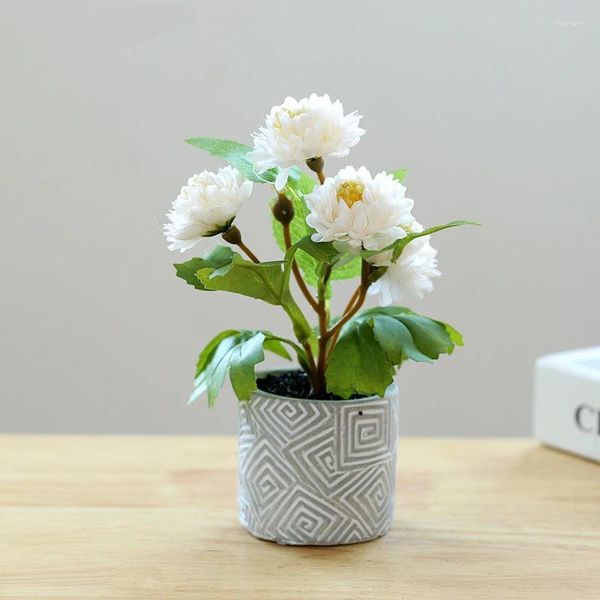 Fiori decorativi piccoli fiori artificiali bonsai tavolo finta tavolo da casa decorazione di decorazioni da giardino in vaso verde ornamenti soggiorno