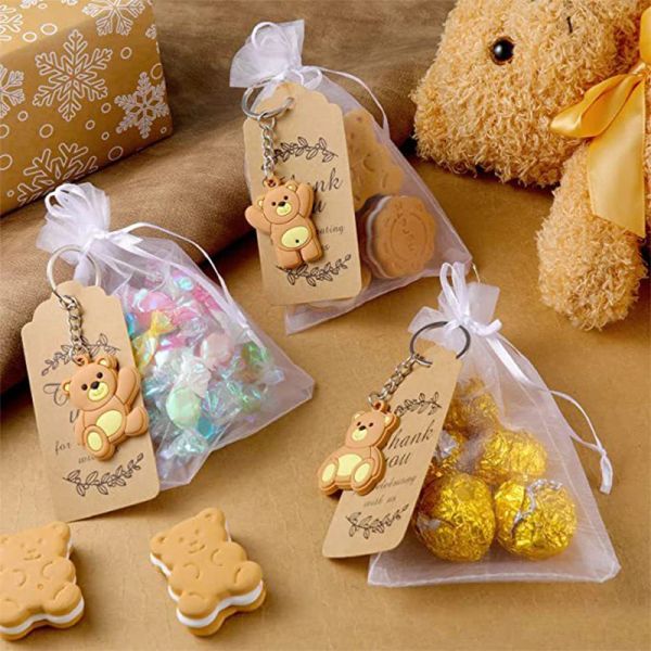 20-40pcs baby shower restituisce bomboniere per gli ospiti tinaligni blu rosa elefante con cartoncino di carta organza boy ragazza di compleanno