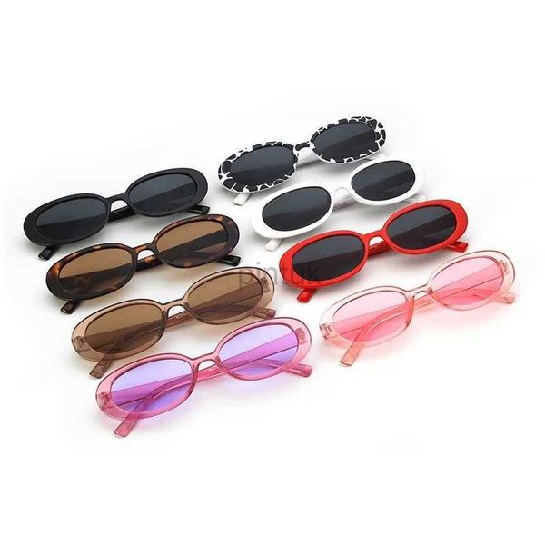 Солнцезащитные очки UV400 Ретро маленькие овальные рамки солнцезащитные очки Женщины мода черная корова цвета солнечные очки модные оттенки поляризованные очки 240412