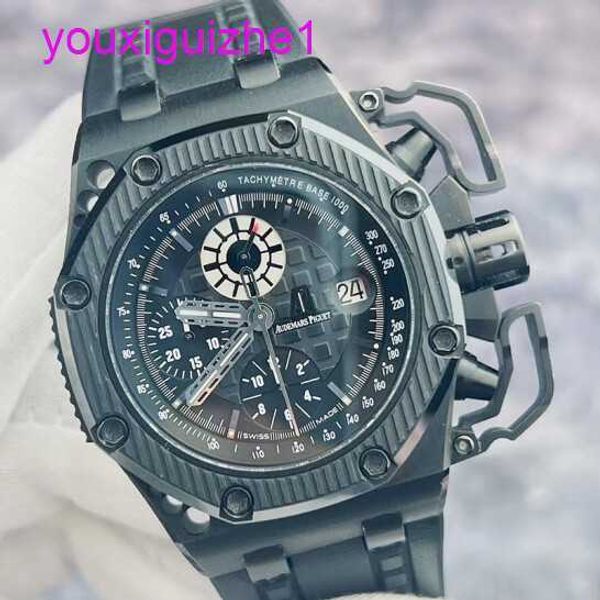 Lastest AP Wrist Watch Royal Oak Offshore Series 26165 Edição limitada Material de titânio de cerâmica preto raro e bom item