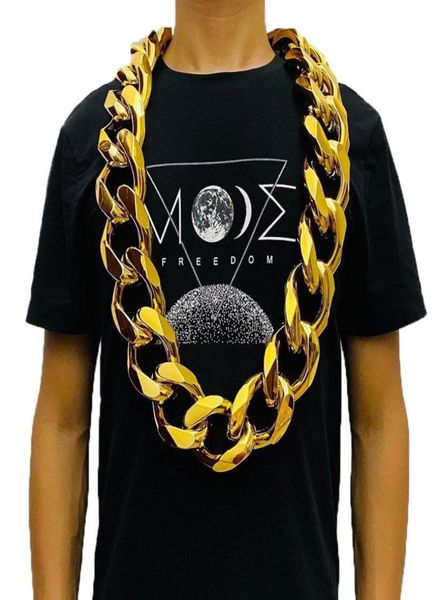 Cadeias falsas Big Gold Chain Men dominante Hiphop Gothic Christmas Presente Performance Plástico Propções Nouveau Local Riche Jewelry7550115