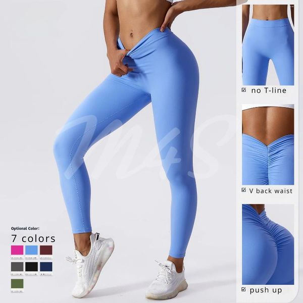 Pantaloni attivi yoga women fitness v welt collant sport allenamenti leggings che corrono pantaloni elastica sollevare spinta