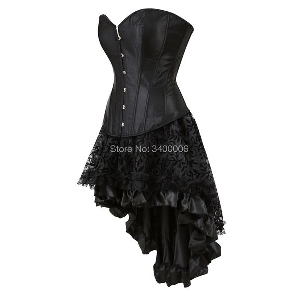 Donne sexy corsetti fantasiosi vestiti Burlesque nere bustier corst bustier con mini costume gonna tutu gotico più dimensioni