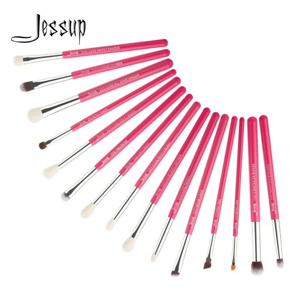 Комплекты Jessup Brush Professional Eye Makeup Stest 15pcs Rosecarmine Naturalsynthetic Haireyebrow Liner Shader Cosmetic Kit T197