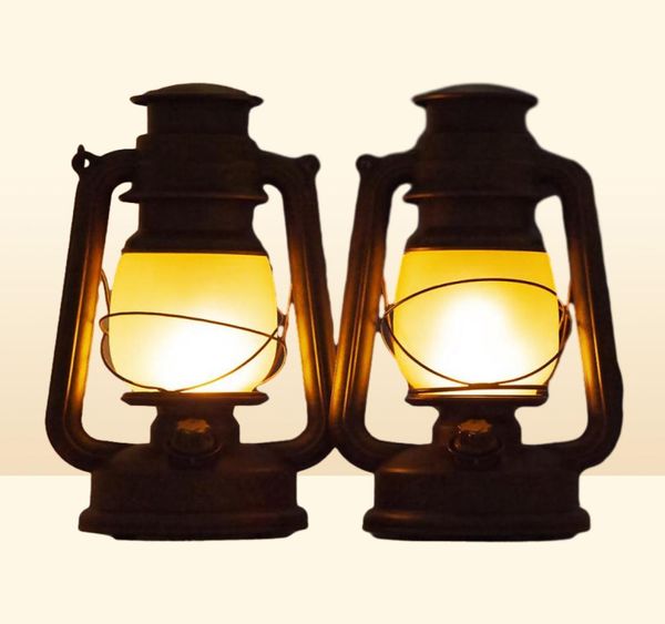 Lanterne portatili Remote Control Vintage Camping Lantern LED LED Flame Tenda Light Battery A gestione del tavolo Lampada Kerosene Night9901974