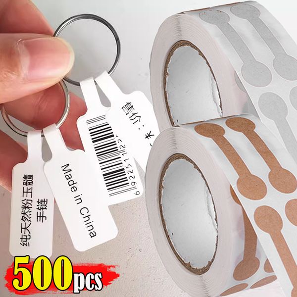 500 pezzi di prezzi di gioielli tag di gioielli etichette di prezzi bianchi autoadesivi per etichette rettangolo del prezzo anello bracciale orecchietto