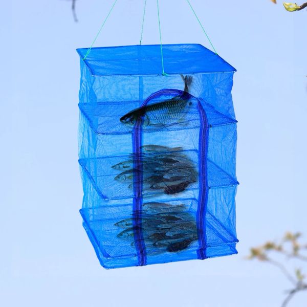 Câmeras 1pcs rede de pesca dobrável rede de secagem peixe malha pendurada alimentos dobráveis 3 camadas pratos de peixe vegeta