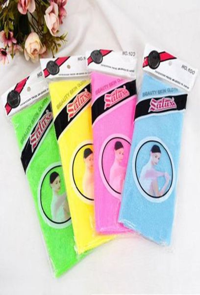 3090cm Novelty Multi Colors Salux Nylon esfoliante japonês Beauty Banho chuveiro Toalha de pano de pano de costas ZZA15661860919