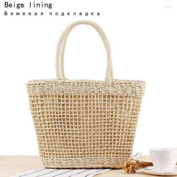 Designer de sacola grande mulher tecida 2024 Viagens de verão Bolsas de luxo de palha de balde de palha para bolsas de ombro para