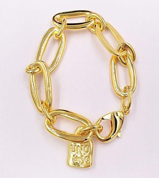 Новое золото подлинное браслет потрясающие браслеты дружбы Uno De 50, украшенные ювелирными изделиями, подходят для европейского стиля подарка для женщин Men Pul0949or4838096