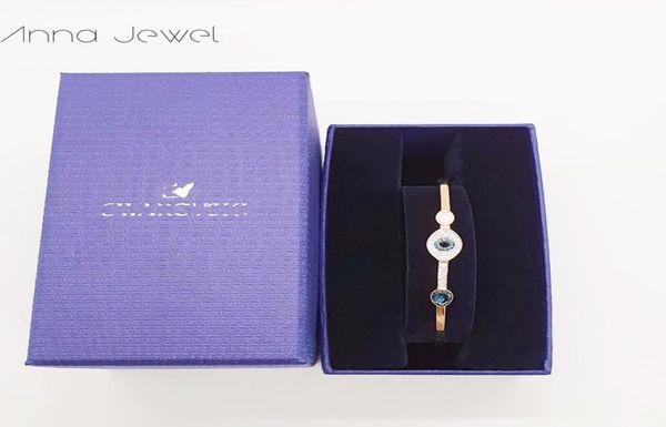 Luxusschmuck Swarovskis Evil Eye Schlangenkette Symbolische Armbolette Charm Armband für Frauen Männer Paare mit Logo Marke Box Crystal8501770