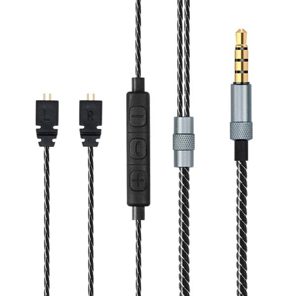 Upgrade Line Extension Cord Aux 0,75 mm Fio de cabo de extensão de cabo estéreo com trigo para UE TF10/TF15/5PRO SF3 fones de ouvido