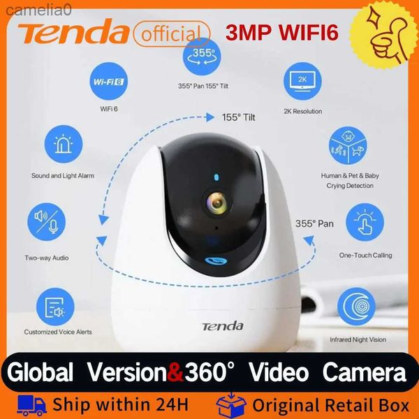 Telecamere IP Tenda 3MP Camera WiFi 360 Videocamera per videosorveglianza interna con visione notturna Adatto per la sicurezza del bambino Monitoraggio della casa CAMERAC240412