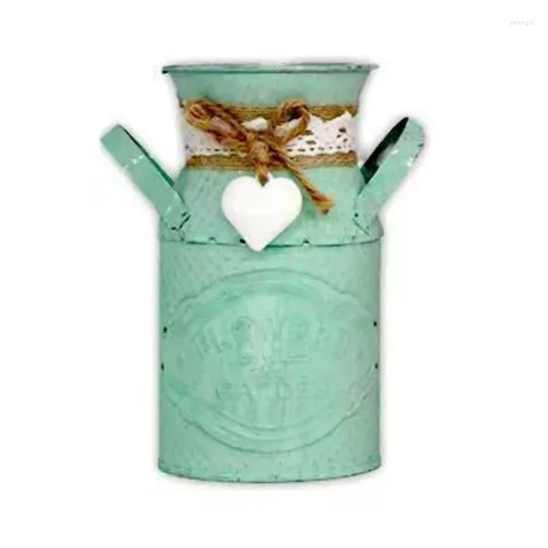 Vasen AT35 Vintage Shabby Chic Flower Vase Zinn Pitcher Krug Metall Hochzeitsheimdekoration