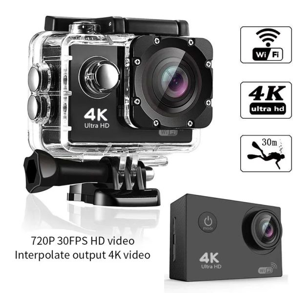 Fotocamera fotocamera wifi mini telecamera per esterna impermeabile fotocamera 720p 30fps interpolare 4K Action Camera da 2,0 