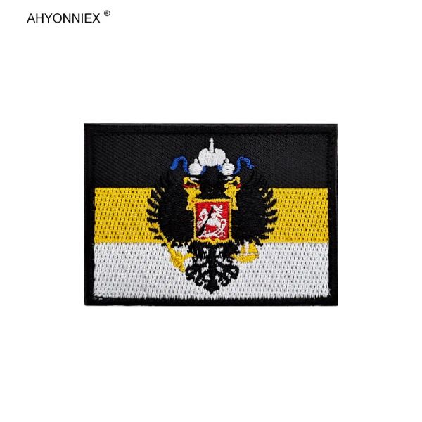 Ahyonniex 1pc Império russo Tactical Badge Moral Bandeira Nacional Patch Bordado Bordado Bordado Publicado