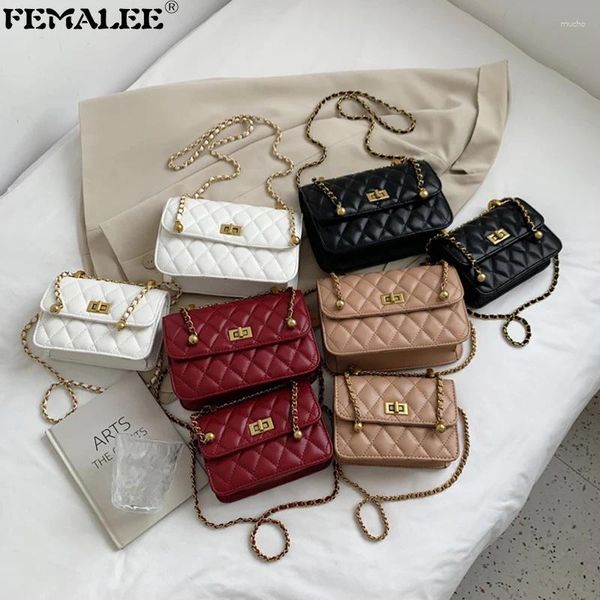 Umhängetaschen Luxus Diamantgitter Samll Handtaschen für Frauen Designer Leder tragbare Uhr Bolsa Mode weibliche Crossbody -Geldbörsen