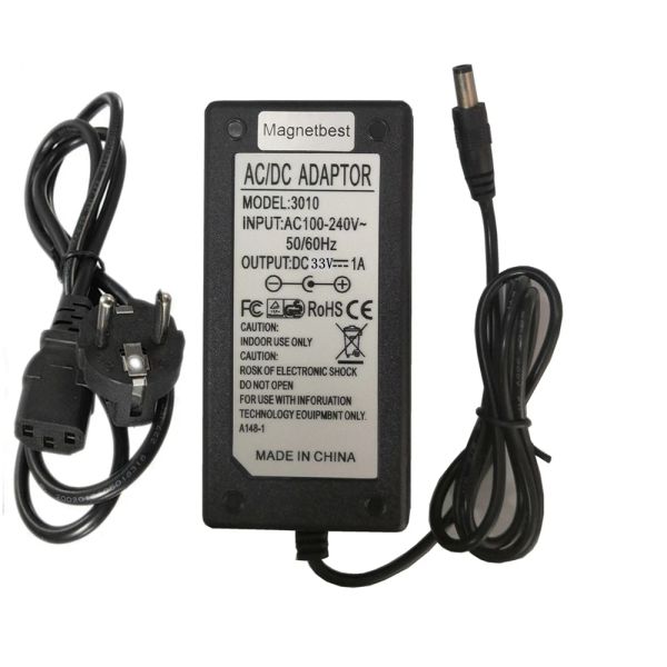 Chargers 33V 1A 33 Volt 1000MA Adattatore Caricatore DC 5,5x2,1 mm/2,5 mm con alimentatore convertore di cavi USA AU UK