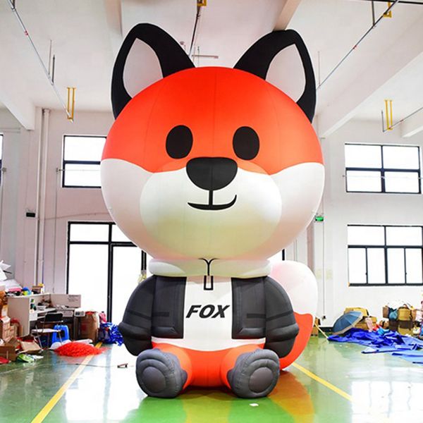 Großhandel 8mh (26 Fuß) mit Blower Promotion Sale aufblasbare Maskottchen Cartoon Charakter Tier Fuchs Fuch
