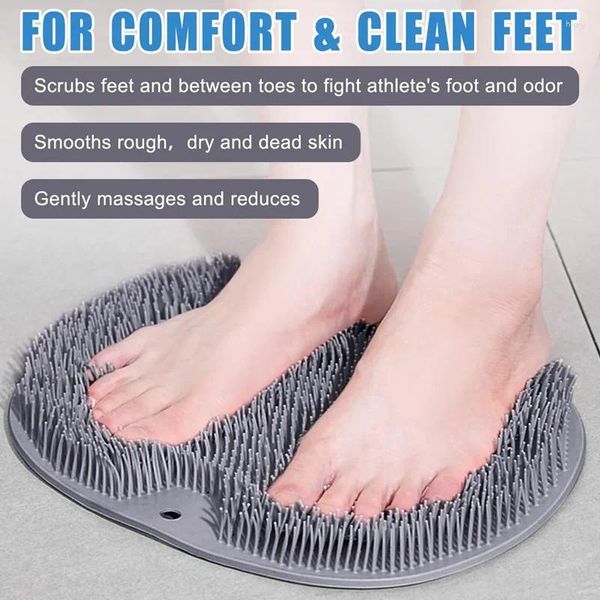 Badmatten Fußwäsche Pinsel Silikonmassage Nicht rutschende Mattenkörper-Schrubbenreinigungswerkzeuge Badezimmersaugung Tasse