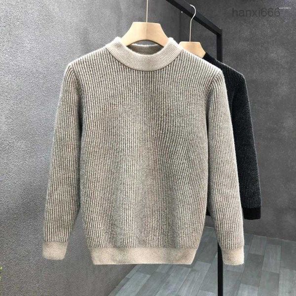 Sweaters Koreli Katı O Boyun Örgü Sokak Giyim Erkek Giysileri Gevşek Örme Sakiller