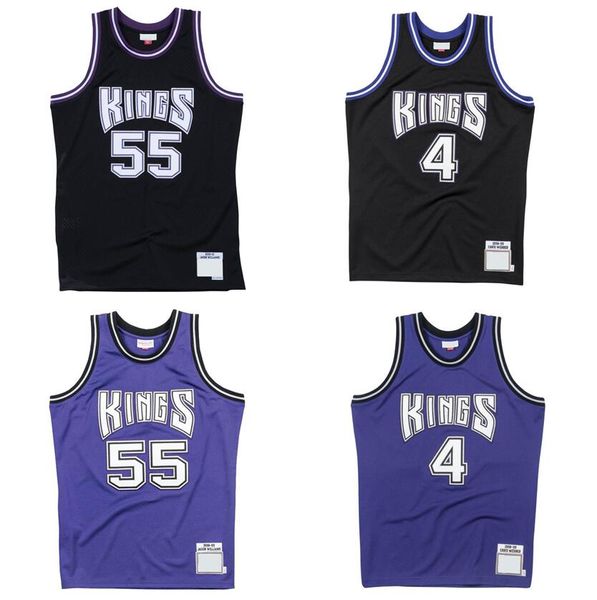 Jerseys de basquete Jason Williams #55 Chris Webber #4 1998/99 2000/01 Hardwoods clássico Retro Retro Jersey Homem Juventude Mulheres S-XXL ao ar livre