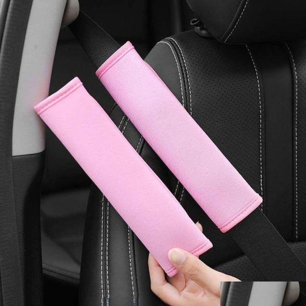 Outros acessórios de interiores Atualizar 2pcs Belso de segurança do carro Seguro Seguro Shoder almofada para crianças adts juventude penteado gota deli dhogj