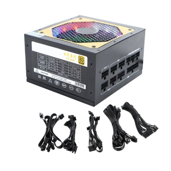 Suprimentos F3MA versátil 850W Fonte de alimentação de PC totalmente modular com múltiplos conectores eficiência Performances térmicas RGB Light