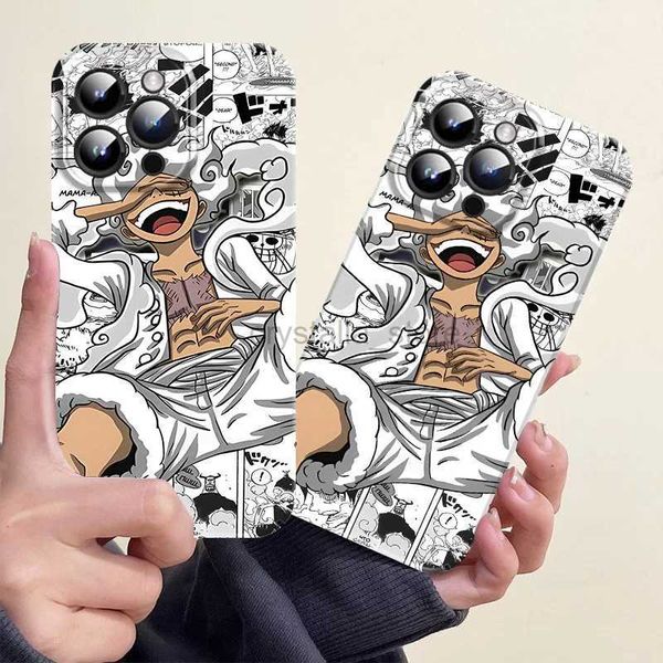 Комиксы Heroes Anime One Piece Luffy Nika Gear 5th Phone Case для iPhone 15 14 13 12 11 XS Pro Max X XR плюс жесткий ударный компьютер Shock -Resee Cover Matte 240413