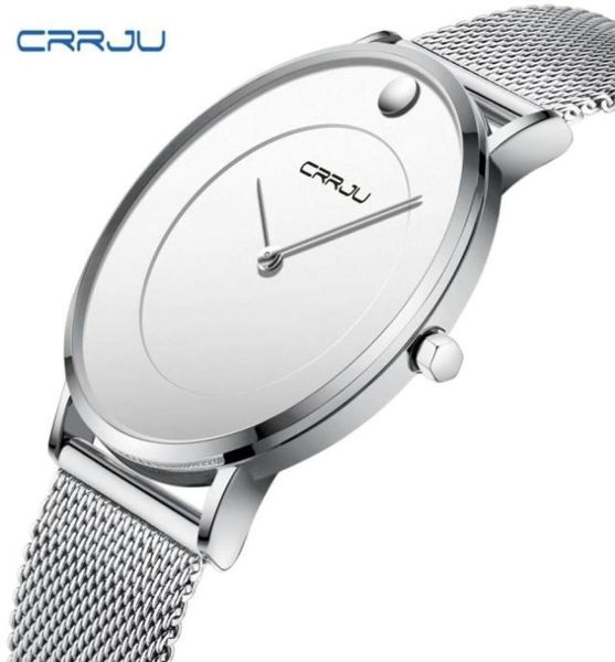 Crrju Mens Ultra Thin Watches Luxury Business Coartz Slim Wath