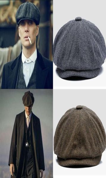 cappelli uomini vintage Visgraat Gatsby Tweed Peaky Blinders Newspaper Sman Lent Plated Baret76848008732944