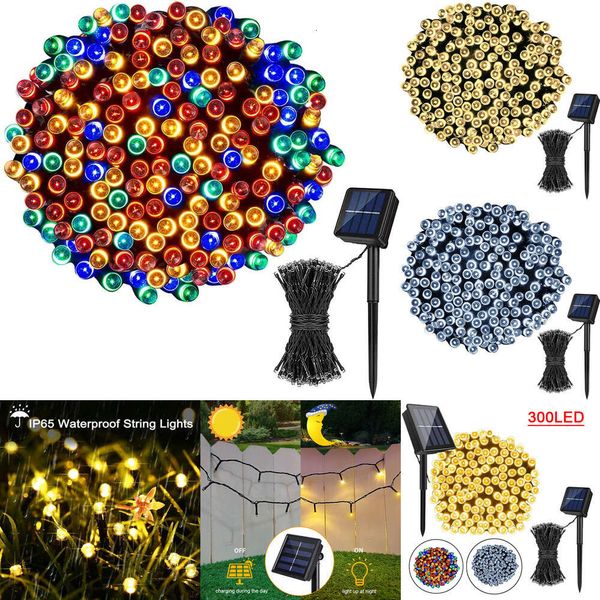 Neue Solarschnur Fee LED LED WASGERFORTE OUTDOOR 22M/32M GARLAND STRASSON LAMPE FERTOON Weihnachtsfeier für Gartendekoration