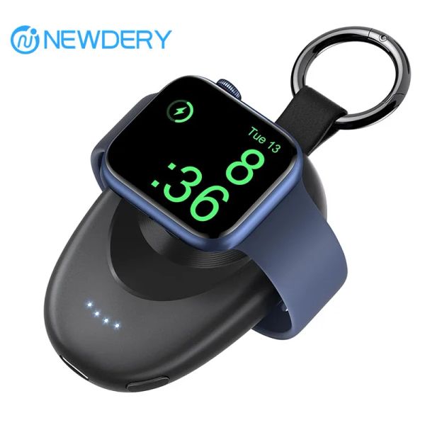 Rings Power Bank für Apple Watch Serie 8/Uitra/7/6/5/4/3/se Iwatch Ersatzbatterie Wireless Magnetic Keychain Tragbares Ladegerät 1400mah