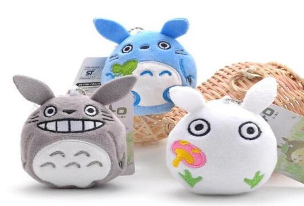 10pcslot 9cm Mini Cartoon Totoro Plüsch Anhänger besetztes weiches Anime Totoro Schlüsselketten Bag Anhänger Kinder Love Toys Doll Gift3118924