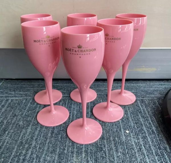 Bicchieri di vino in plastica rosa per ragazza bevitura da sposa bevande di nozze non gratisable white champagne cocktail flauti calicetto acrilico eleganti tazze 8951014