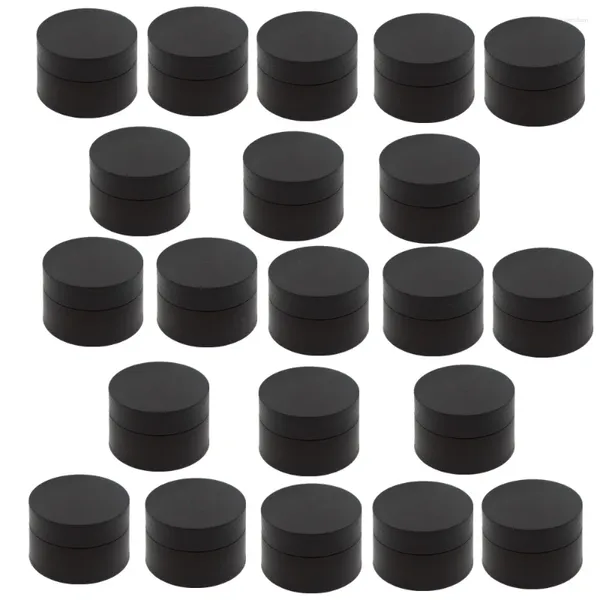 Garrafas de armazenamento 100pcs 20g plástico preto redondo redondo vazio jarra viagem de lotes de creme de rosto de rosto recipiente cosmético recarregável