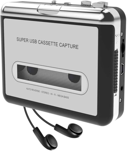 Kassette Player, tragbarer Tape -Player fängt MP3 O -Musik über USB oder Batterie, wandeln Sie die Walkman Tape -Kassette mit Laptop und PC5548704 in MP3 um