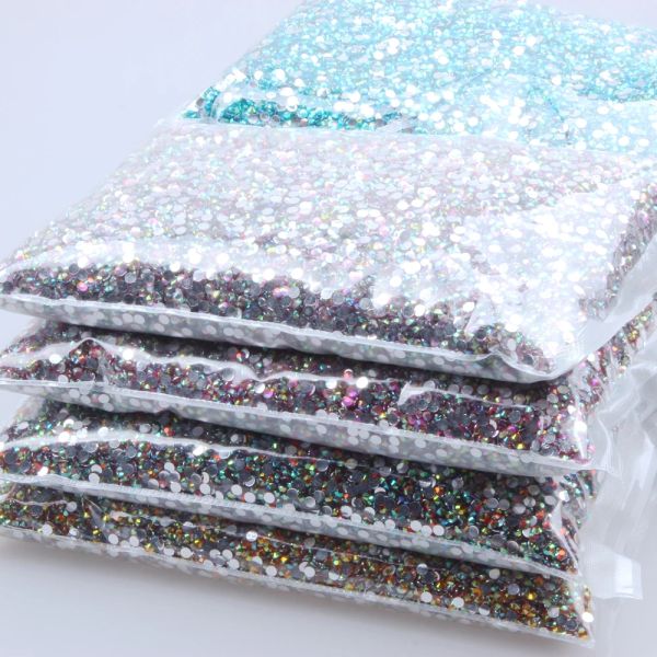 Decalcomanie Nuove normali colori AB Resina Rinestili 4mm 50000pcs Flatback Non Hotfix Co On for Nails Art Decoration Bilanci 3D fai -da -te Making Gioielli