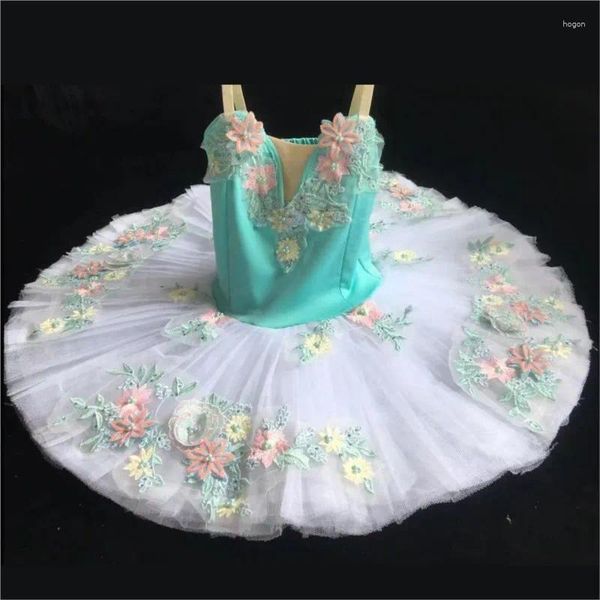 Bühnenbekleidung professionell Ballett Tutu Rock Kinder Mädchen Ballerina Party Kleid Performance Kostüme Blume Stickerei