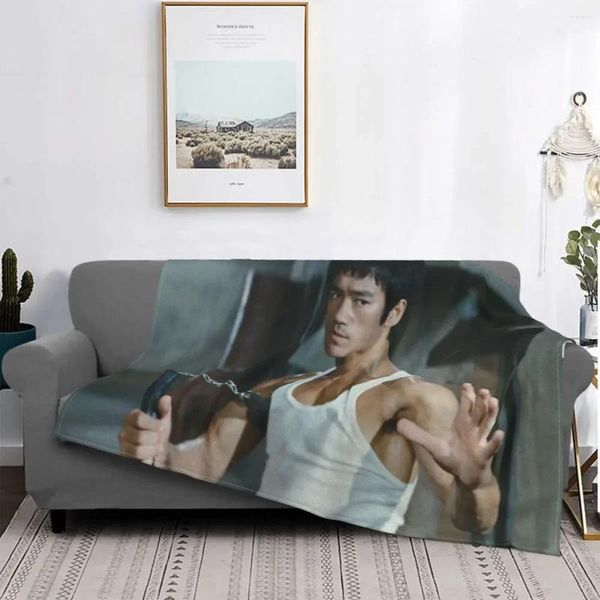 Cobertores Bruce Lee Sofá Blanket Summer Bed Guiding Light Game Double Cotton Cover Up Room Carpet Flanela