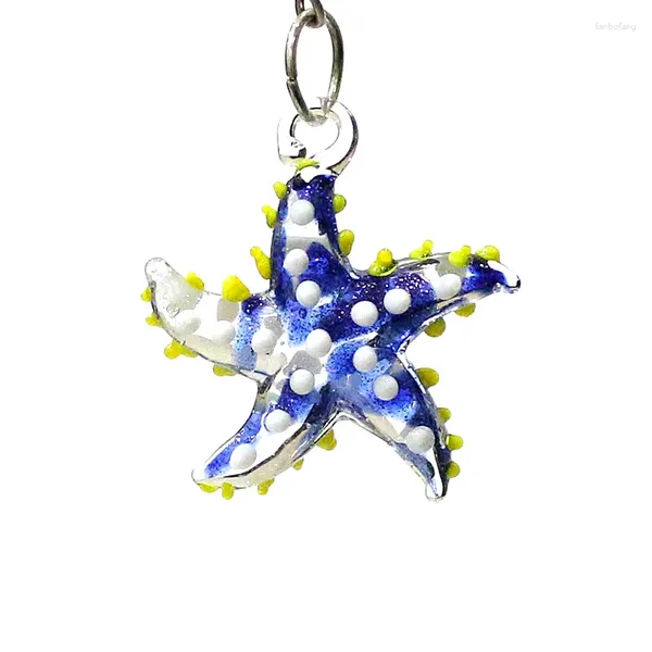 Dekorative Figuren 2pcs süße Glas Sea Star Charm Mini Seestarfish Anhänger Marine Tierverzierung für DIY -Schmuckzubehör oder Zubehör oder