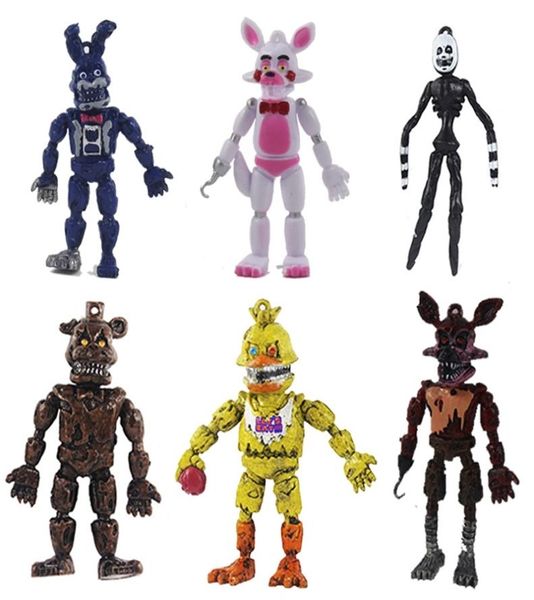 6 PCs/Conjunto de cinco noites na ação de Freddy Figura FNAF Bonnie Foxy Fazbear Bear Freddy Toys for Gift 2012035771578