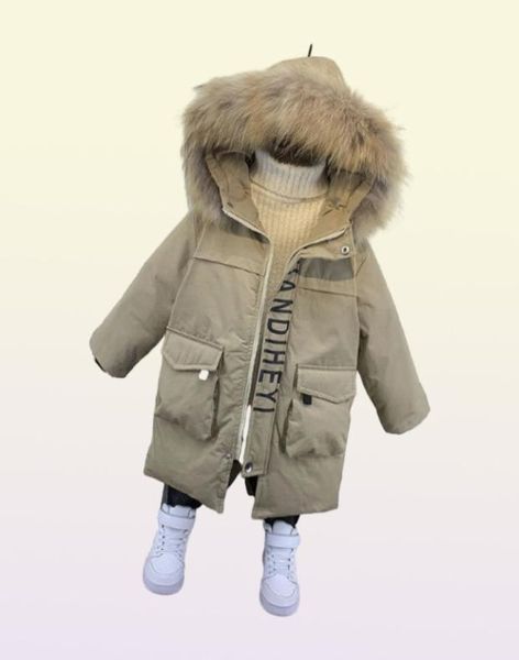 Мальчики зимнее пальто длинные дети повседневная пиджак для мальчиков для мальчиков Дети вниз по одежде, одежде