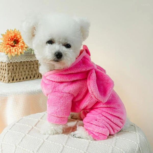 Abbigliamento per cani comodo vestiti per animali domestici caldi accoglienti peluche cappotto in 4 gambe per cani da piccolo a medio facile indossare costumi invernali