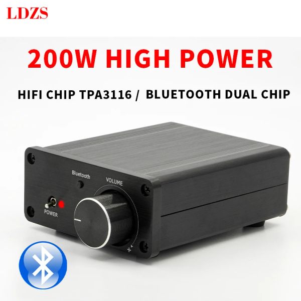 Verstärker LDZS Mini Audio Hifi Bluetooth 5.0 Power Class D Power Amplifier TPA3116 Digitaler Stromverstärker 100W * 2 Home -Verstärker Audio A.