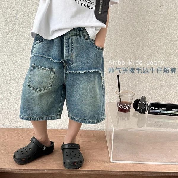Hose Kinder Kleidung Kinder lässige Jeans Shorts 2024 Sommertasche Jungen und Mädchen Baumwoll Patchwork Modelle coole Hose