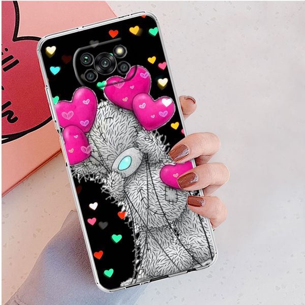 Tatty Teddy Bear Caso de silicone macio fofo para xiaomi poco poco x5 pro 5g x3 nfc x4 gt c40 f3 mi 11 lite capa limpa fundas fundas