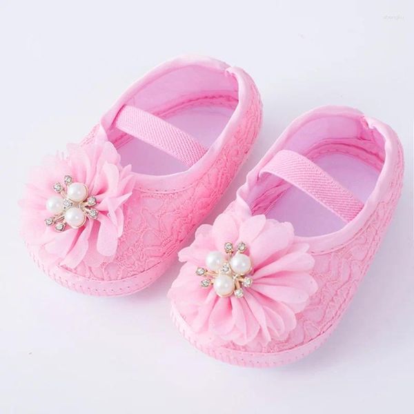 First Walkers Baby Girl Shoes Pearl Floral Prewalkers Little Crib Solle Sole Born Princess