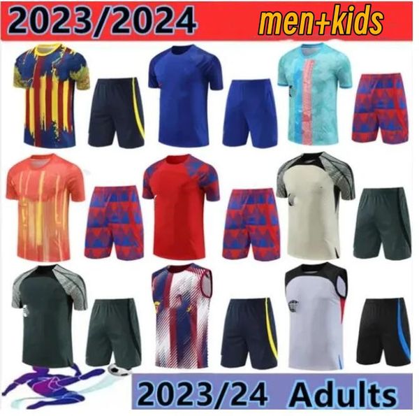 24 25 ANSU FATI CAMISETAS DE Football Soccer Tracksuit Kit 23/24 Barcelonas Männer und Kinder Barca Lewandowski F. de Jong Training Anzug Jacke Chandal Futbol Survetement